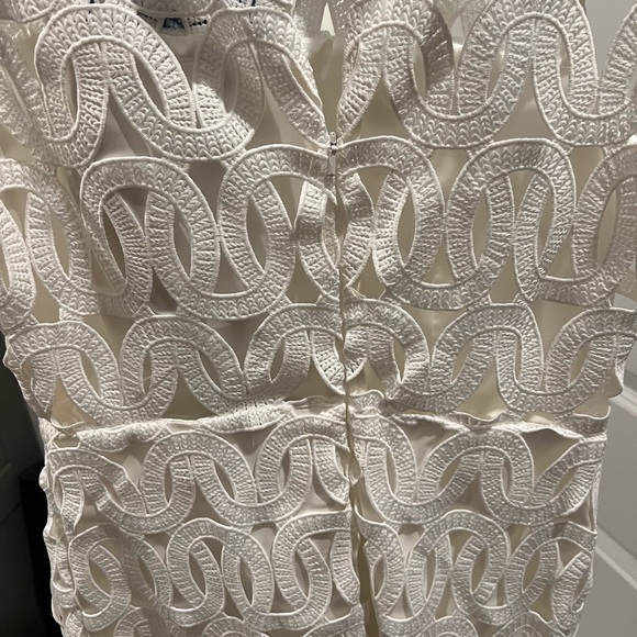 Milly Sienna Embroidered Scallop Lace Dress White SZ 8 NWOT - Picture 6 of 11